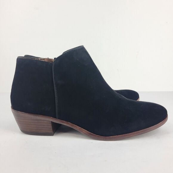 Sam Edelman Petty Black Suede Leather Ankle Booties Size 7.5 M - Picture 5 of 14